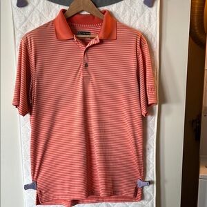 PGA Tour Airlux Men's Polo Golf Shirt - Orange Stripes